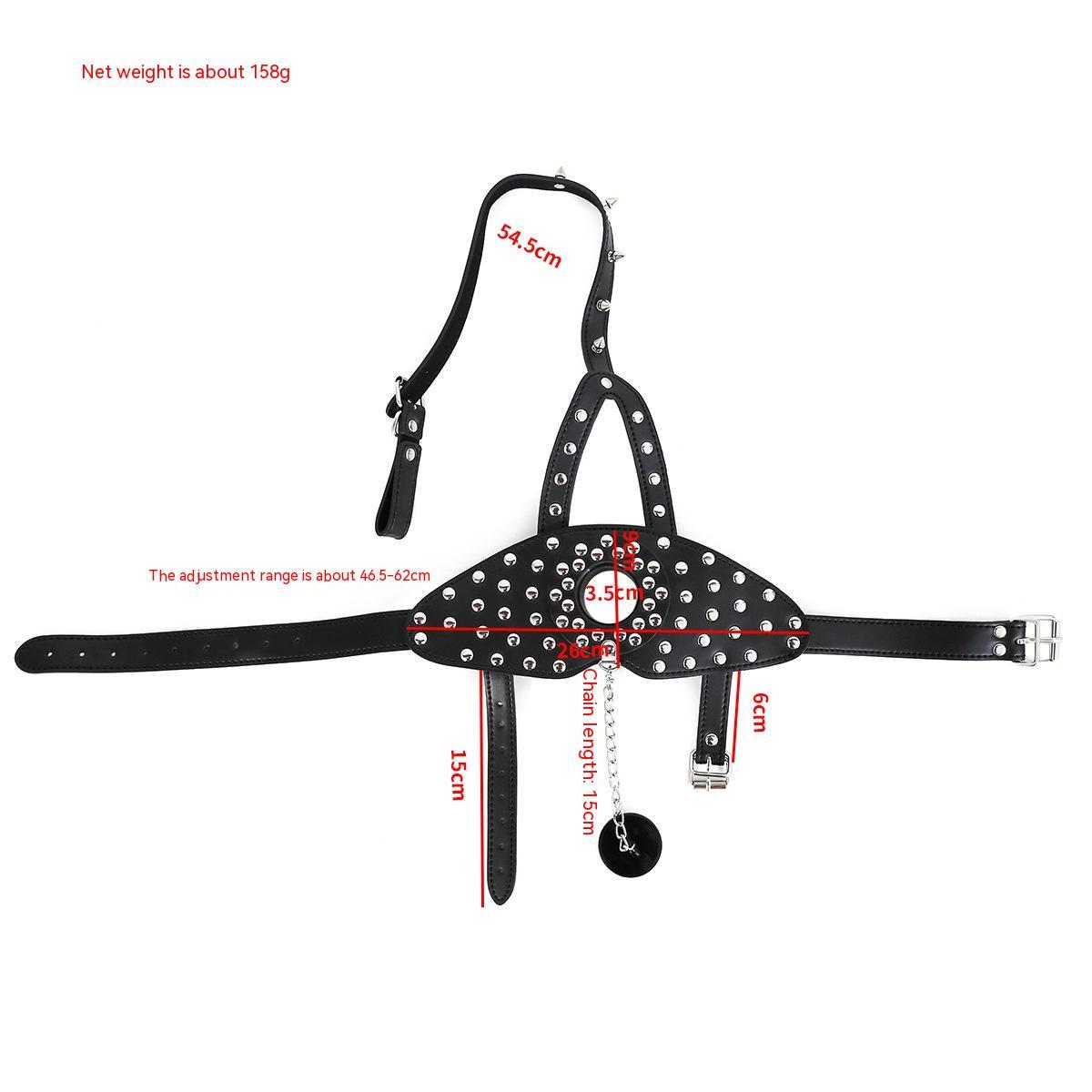 Flirting Bondage Ball Gag | Horse Harness Mouth Restraint - Black & Red