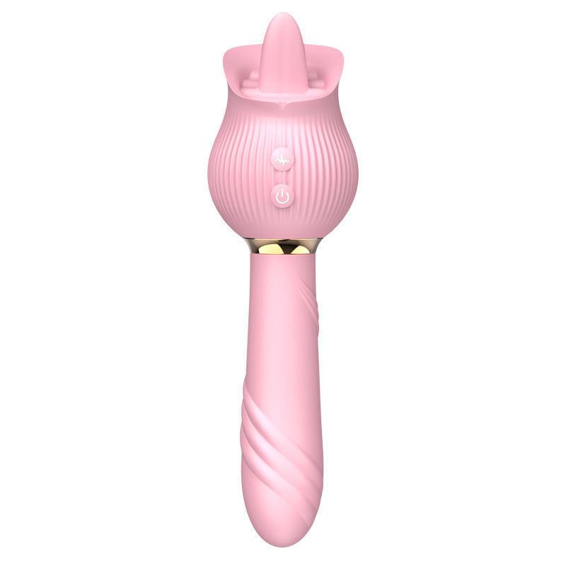 Rose Sucking Retractable Tongue Licking Vibrator for Women