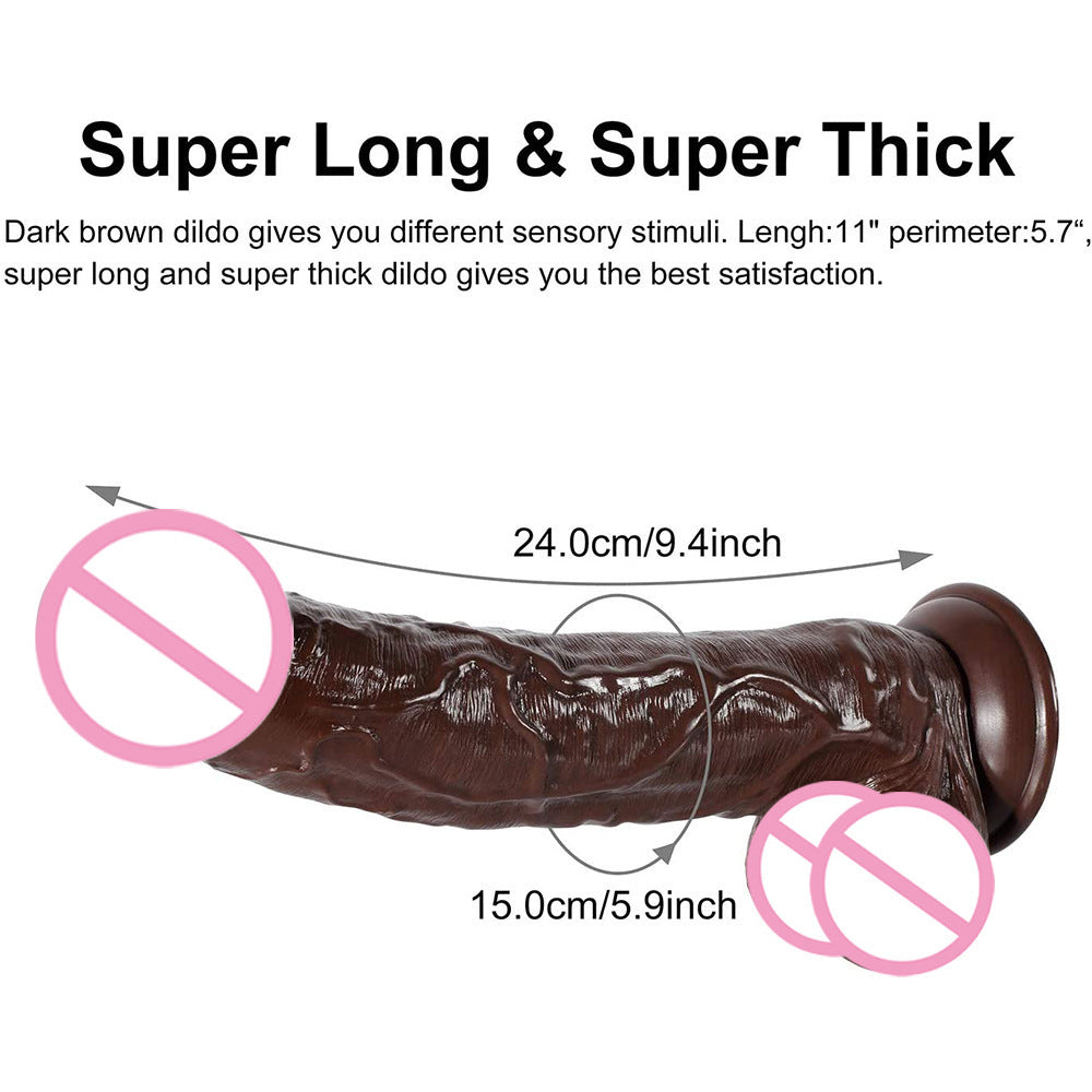 Simulated Silicone Dildo for Women - Realistic Brown Design, Manual Use
