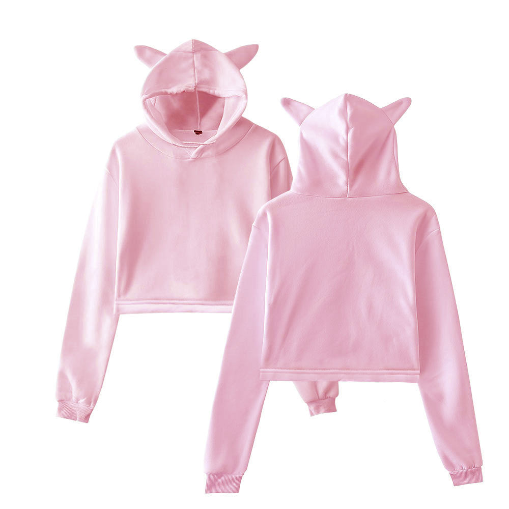 Women's Long Sleeve Crop Hoodie | Comfortable Pullover Sweatshirt for Streetwear