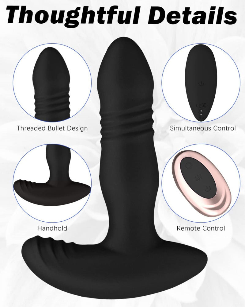 Retractable Vibrating Butt Plug – Silicone Prostate Massager for Men and Women
