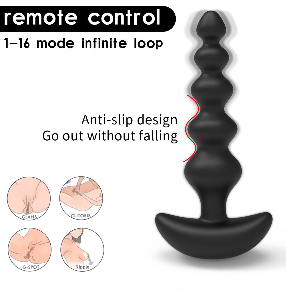 Remote Control Rechargeable Prostate Massager – Black ABS Silicone with USB Charging