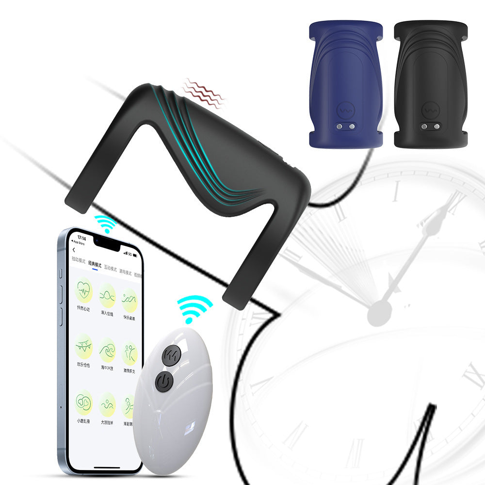 APP Wireless Remote Control Vibration Delay Horseshoe Ring – Silicone Sperm Locking Ring