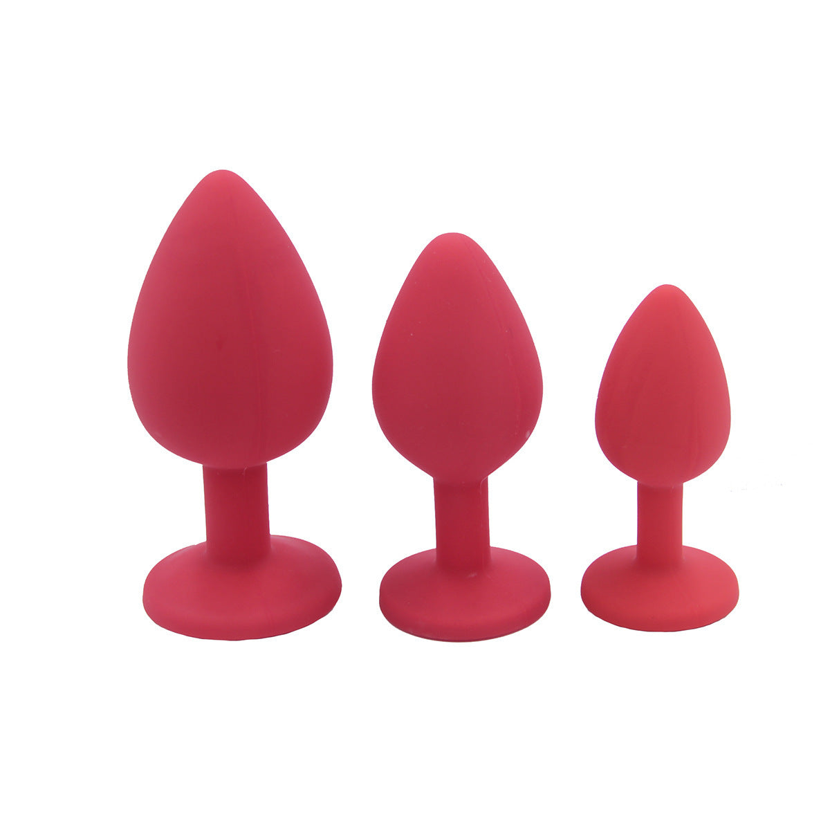 Silicone Anal Plug Set with Colorful Diamond Base - Variety of Sizes and Colors