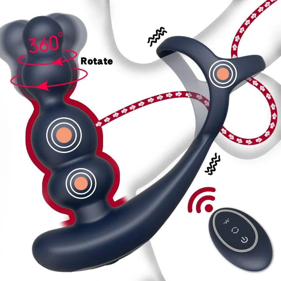 Remote Control Silicone Prostate Massager – Black & Lavender Purple