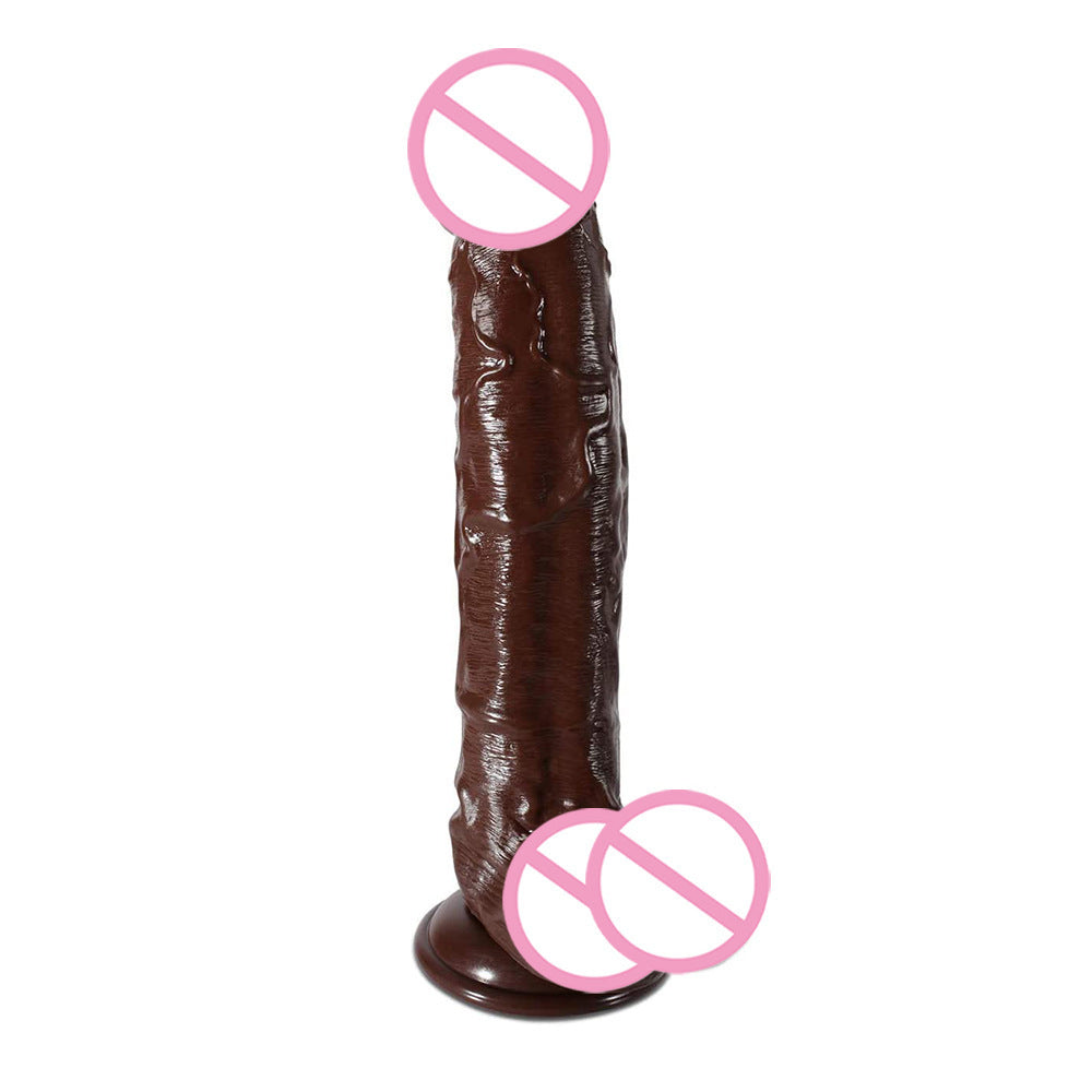 Simulated Silicone Dildo for Women - Realistic Brown Design, Manual Use