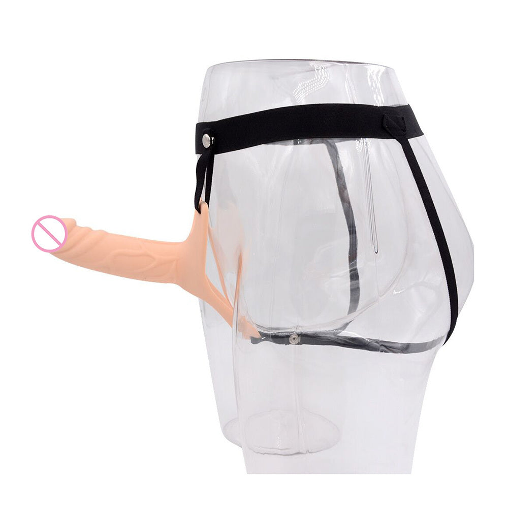 Men's Silicone Wearable Alternative - Adjustable Erotic Pants with Hollow Dildo, Multiple Sizes