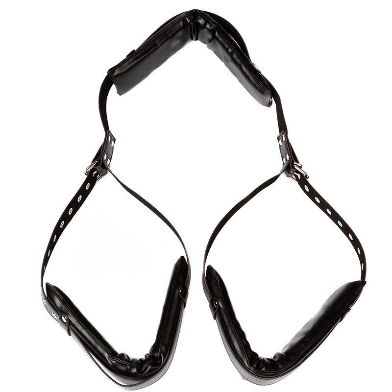 SM Fun M-Shaped Leg Restraint Belt – Leather Bondage Strap for Secure Binding & Split Legs