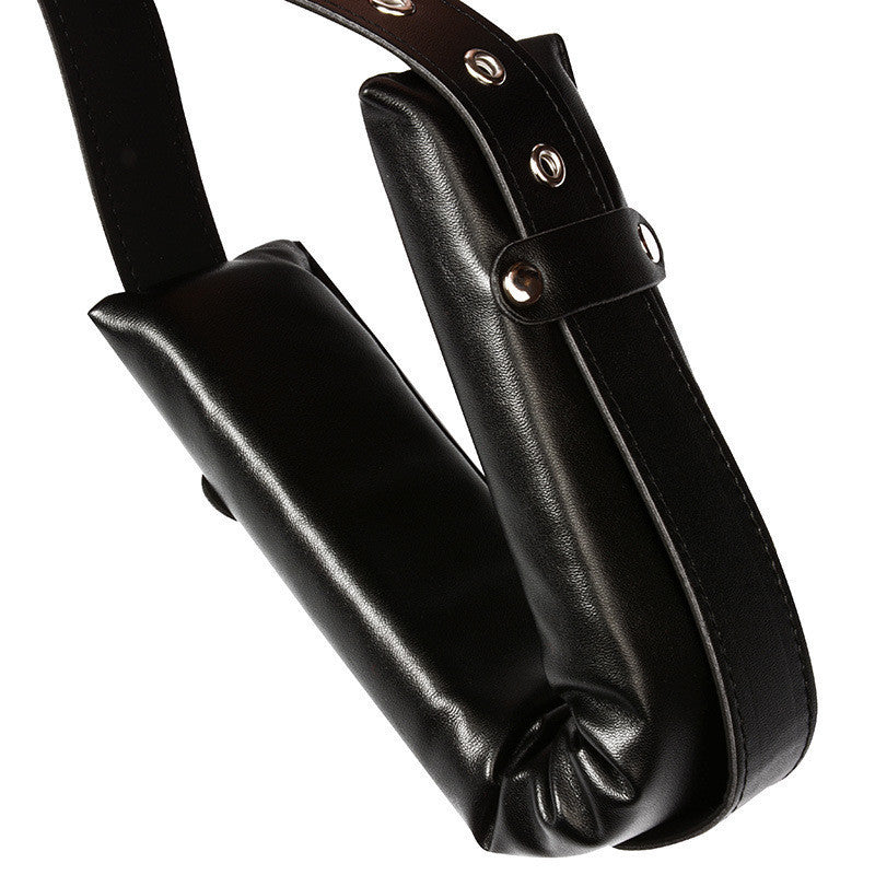 SM Fun M-Shaped Leg Restraint Belt – Leather Bondage Strap for Secure Binding & Split Legs