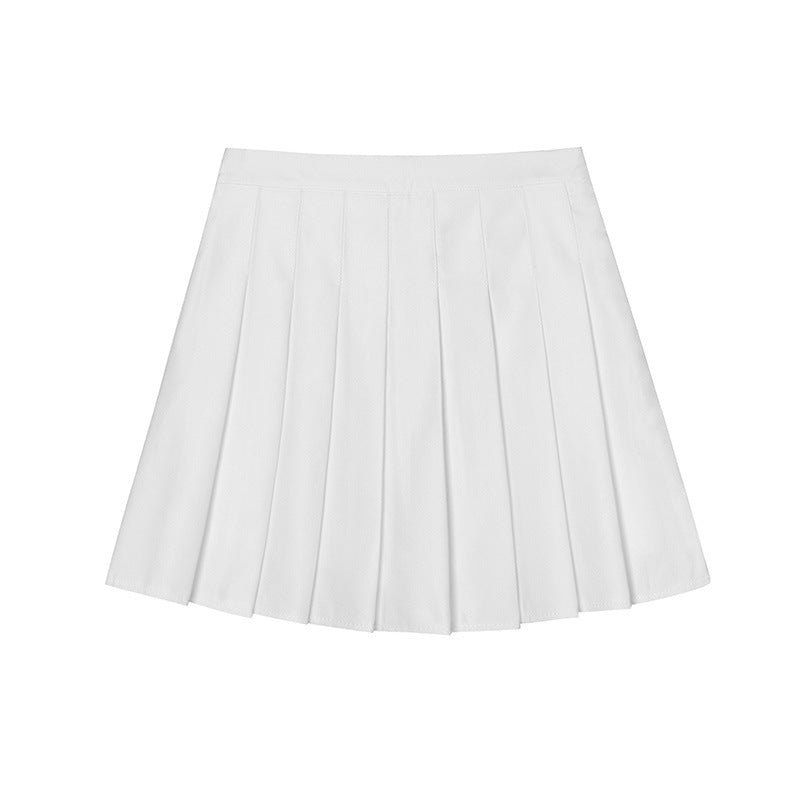 Student College Style Half-Length Pleated Skirt | Short Skirt for Academy Look