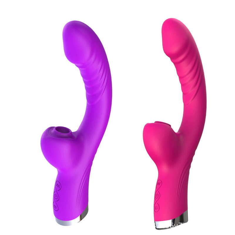 10-Function Vibrating & Sucking Stick for Women – Purple/Rose Red, Silicone & ABS, USB Rechargeable