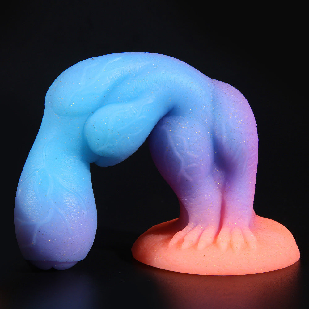 Luminous Mixed Color Liquid Silicone Butt Plug - Special-Shaped, Suitable for Men and Women