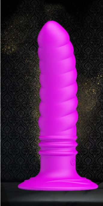 Soft Silicone Vibration Plug – Rose Red, Button & Voice Control, Low Noise