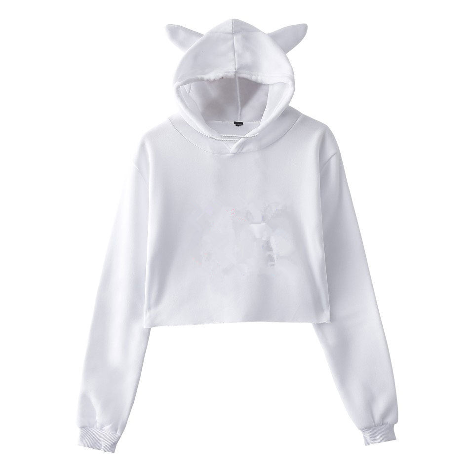 Women's Long Sleeve Crop Hoodie | Comfortable Pullover Sweatshirt for Streetwear
