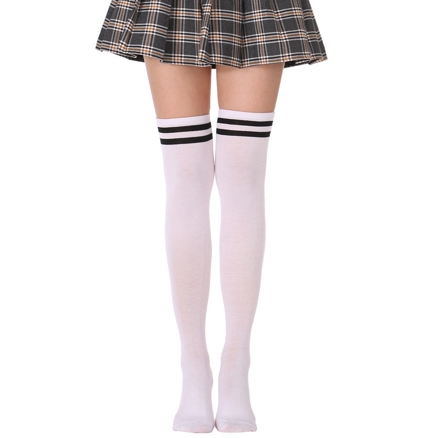 All-Match Women's Dance Pantyhose - Overknee Long Boot Socks with Stripes in Multiple Colors