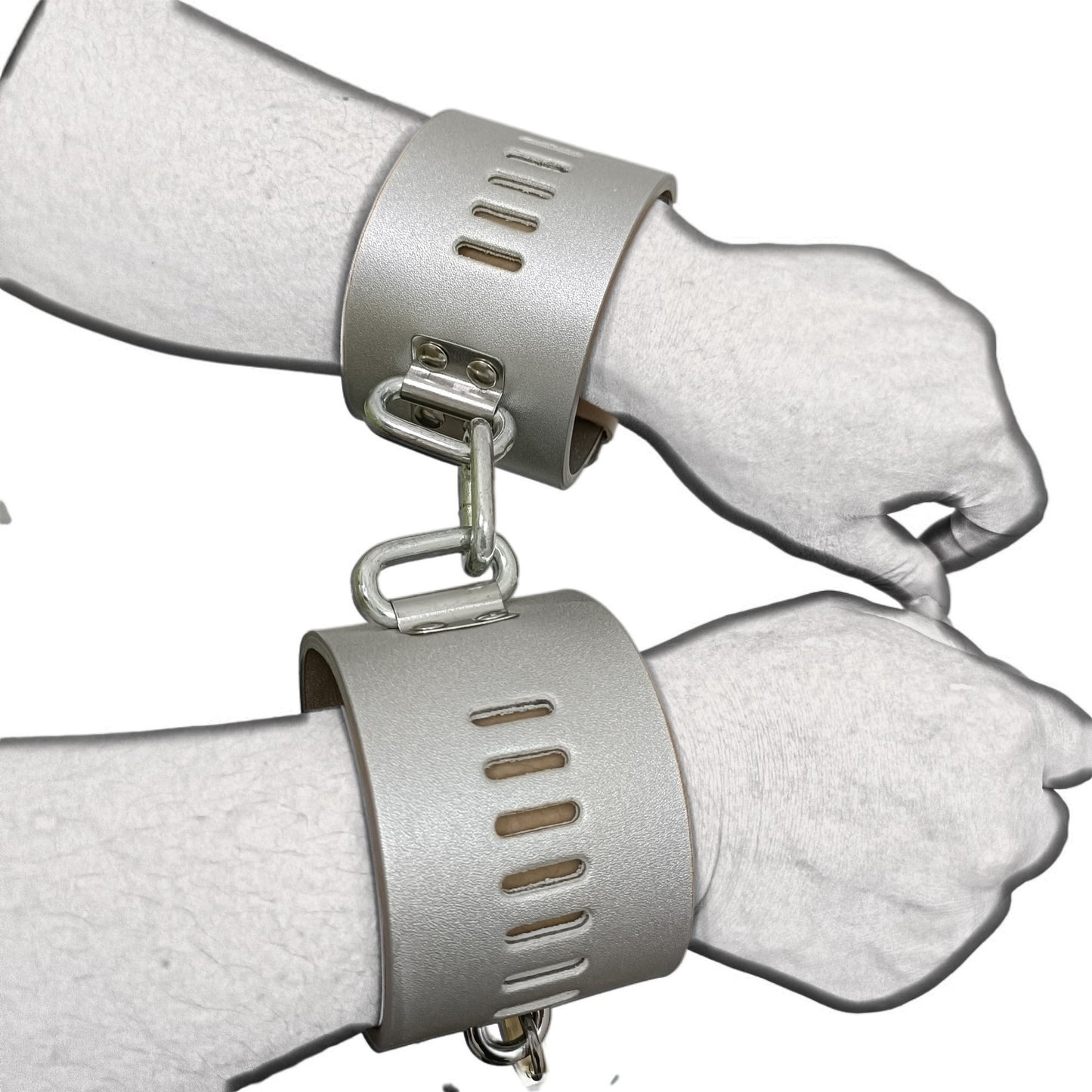 Tri-Color Metal Handcuffs: Stainless Steel with Optional Lock