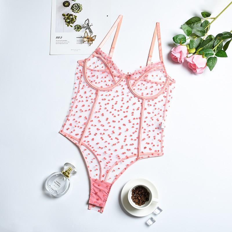 Gypsophila Net Gauze See-through Sexy One-piece Suit