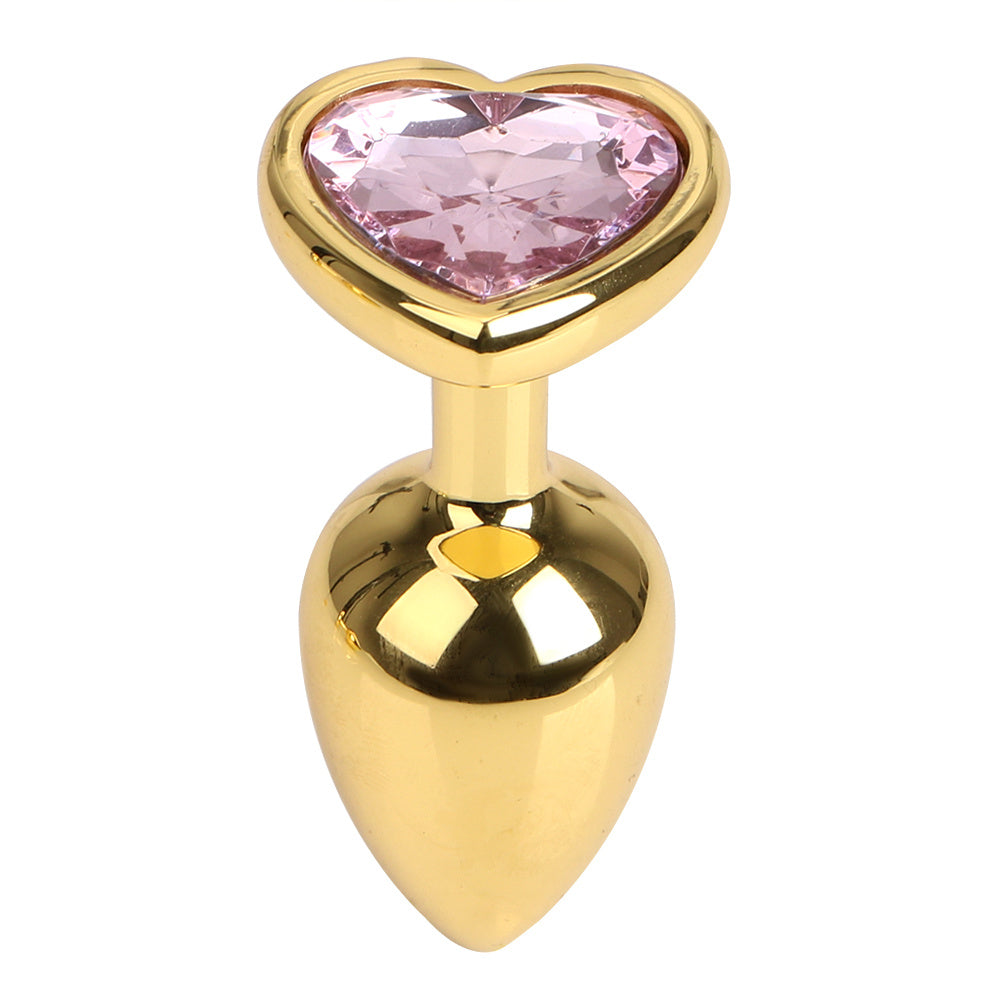 Gold Alloy Love Heart Butt Plug - Fashionable Minimalist Design