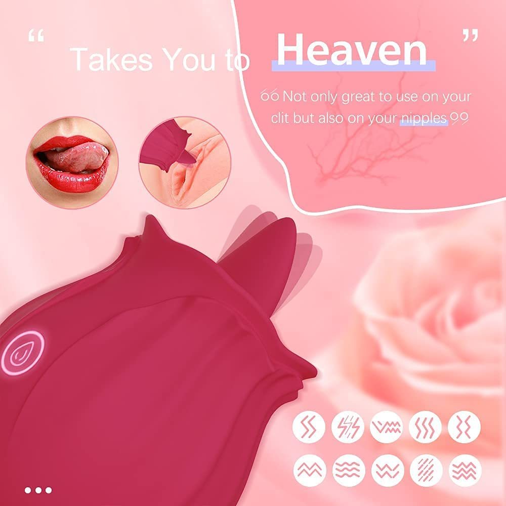 Rechargeable Rose Toy with Tongue Licking Function