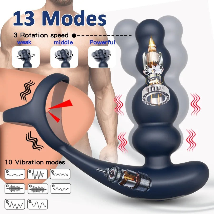 Remote Control Silicone Prostate Massager – Black & Lavender Purple