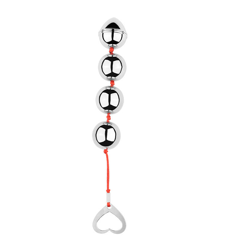 Metal Pull Bead Anal Plug for Couples – Stainless Steel & Aluminum Alloy Expansion Toy