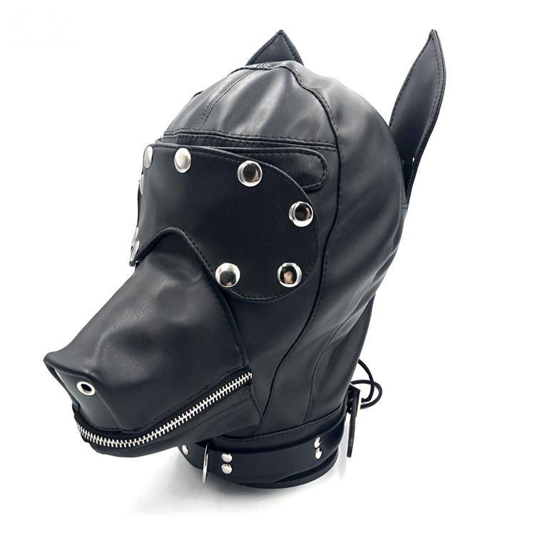 Women's Leather Bondage Hood Toy - Available in Multiple Colors