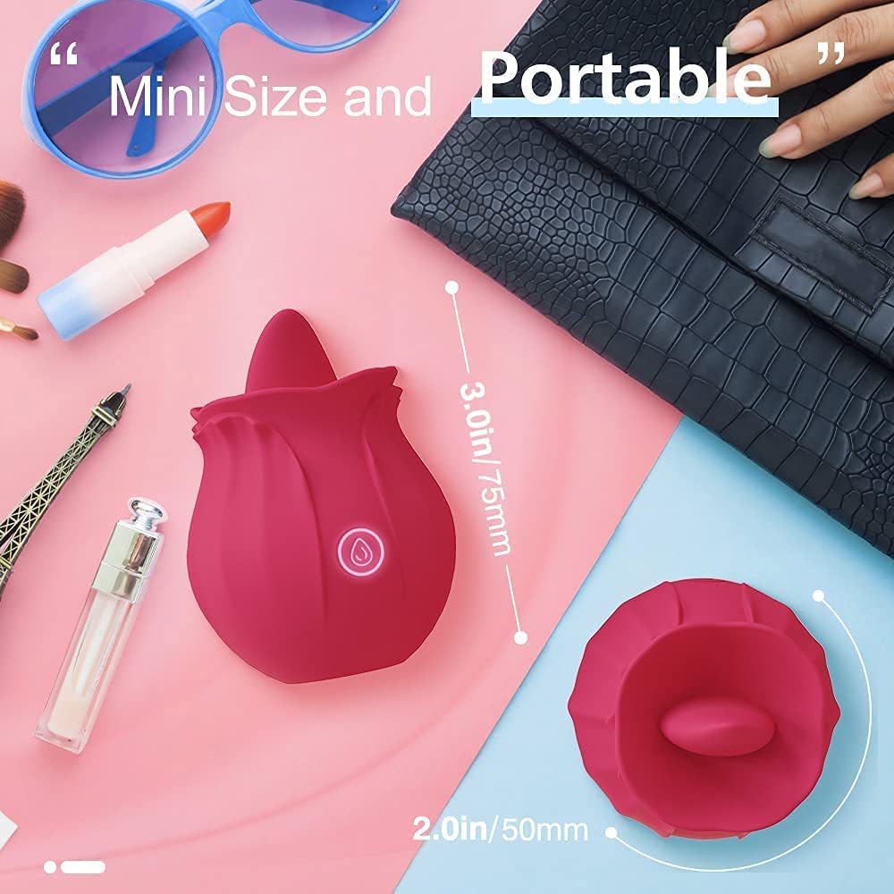 Rechargeable Rose Toy with Tongue Licking Function