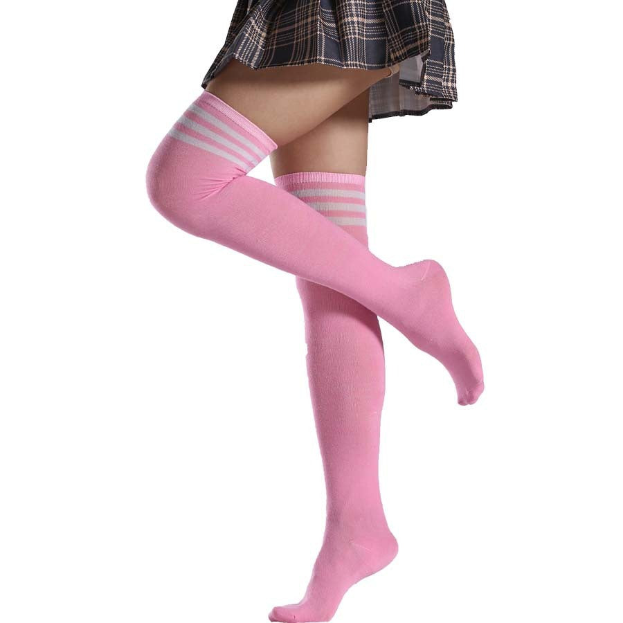All-Match Women's Dance Pantyhose - Overknee Long Boot Socks with Stripes in Multiple Colors