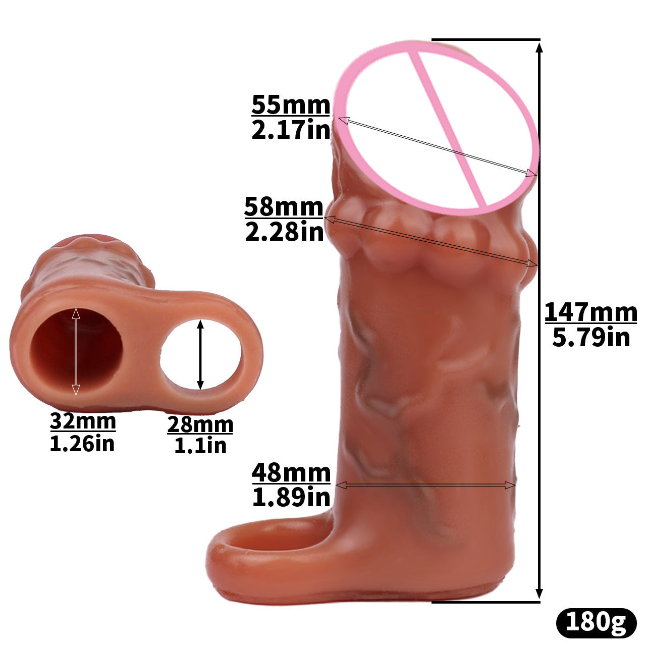 Silicone Single Ring Bead Set - Multiple Variations with Ejaculation and Head Opening Options