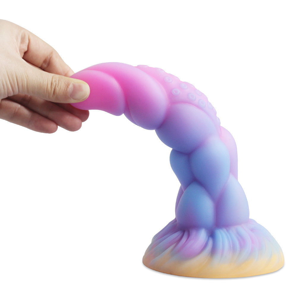 Luminous Fluorescent Mixed Color Butt Plug - Liquid Silicone Replica, Glow-in-the-Dark Feature