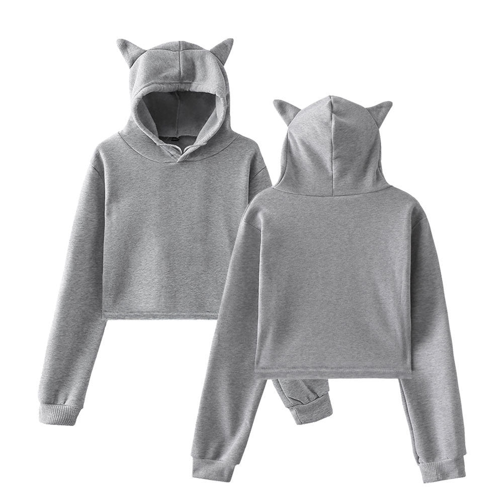 Women's Long Sleeve Crop Hoodie | Comfortable Pullover Sweatshirt for Streetwear