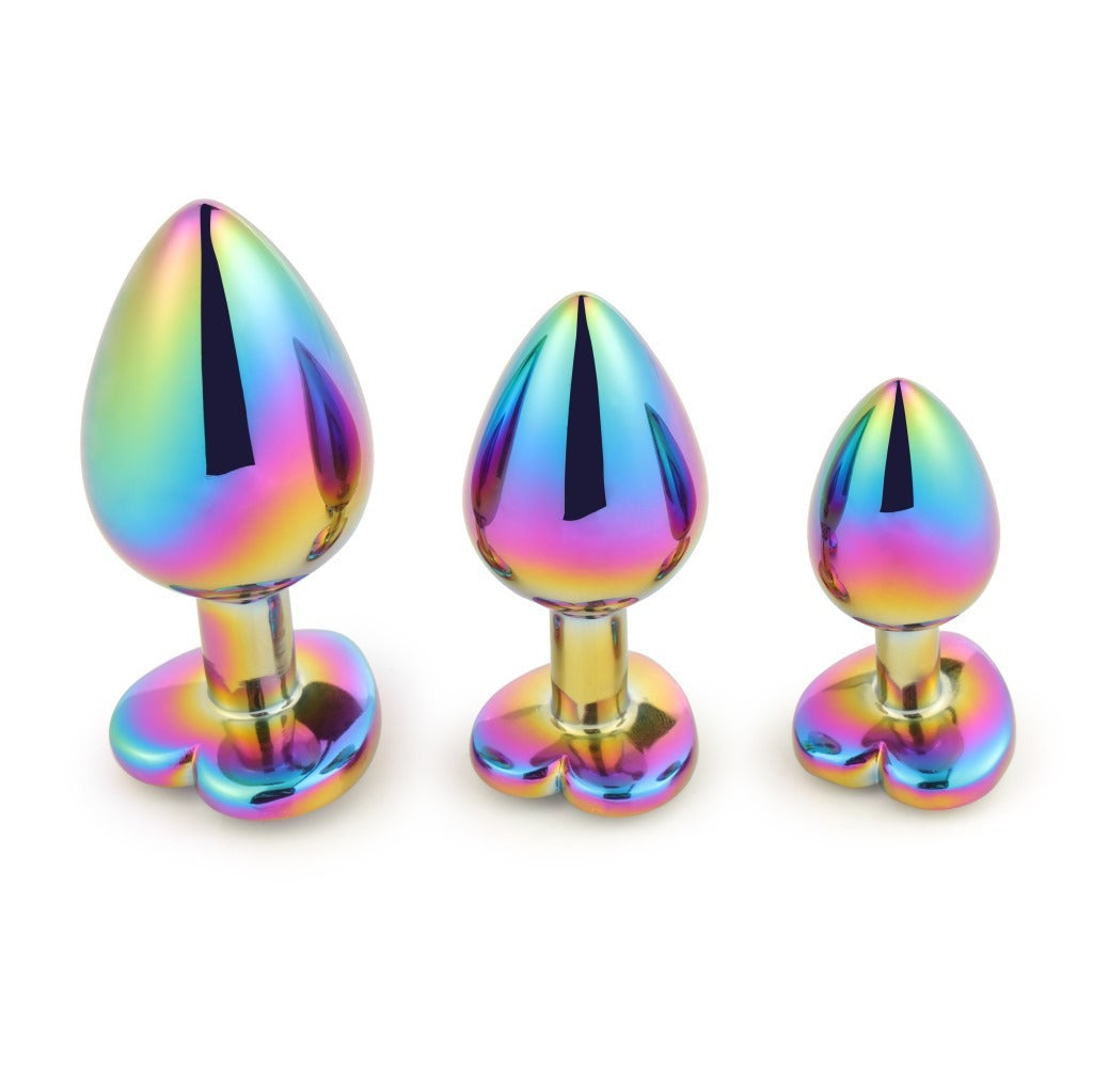 Colorful Heart-Shaped Metal Butt Plug Set – Sexy Aluminum Alloy Toys