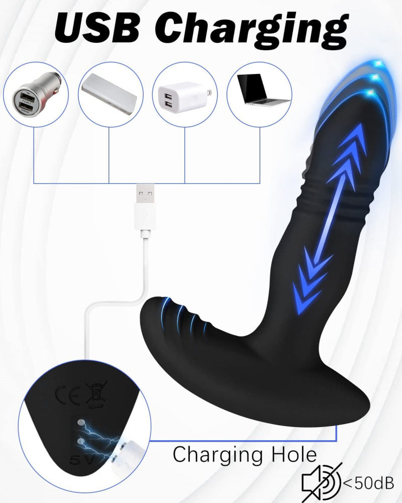 Retractable Vibrating Butt Plug – Silicone Prostate Massager for Men and Women