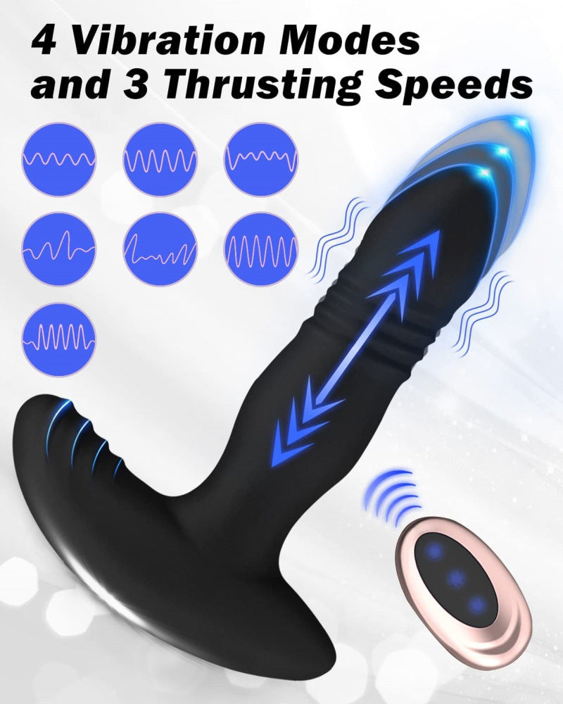 Retractable Vibrating Butt Plug – Silicone Prostate Massager for Men and Women