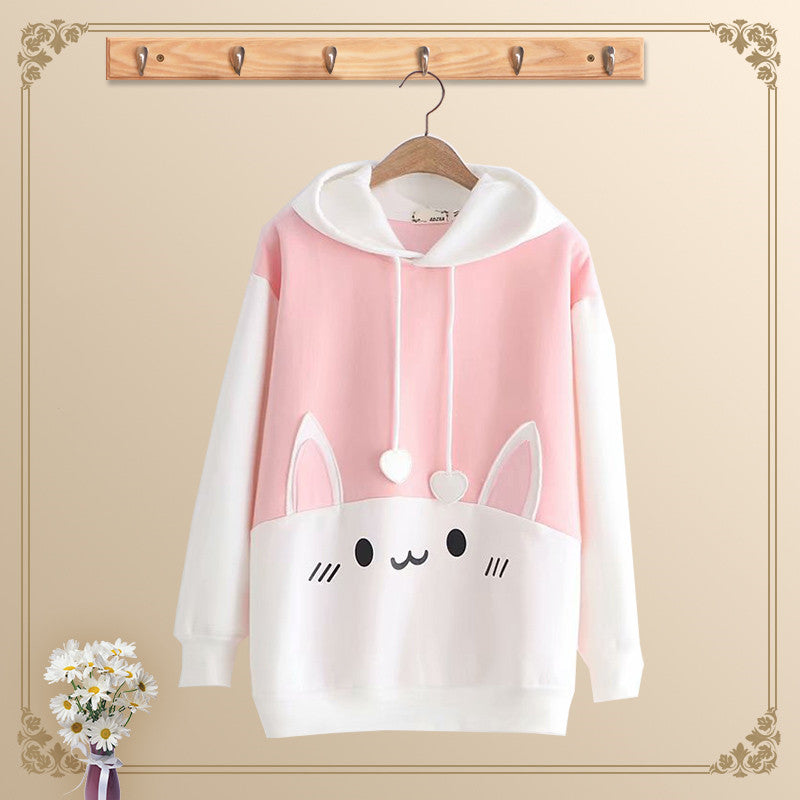 Women’s Loose Hooded Student Sweater | Casual College Style