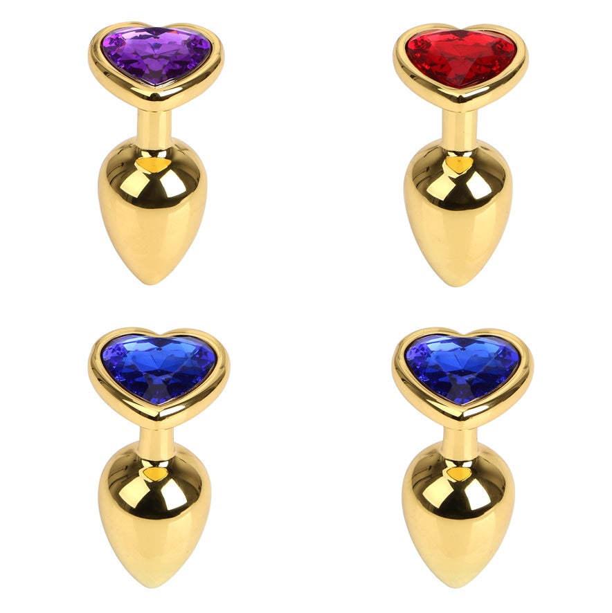 Gold Alloy Love Heart Butt Plug - Fashionable Minimalist Design