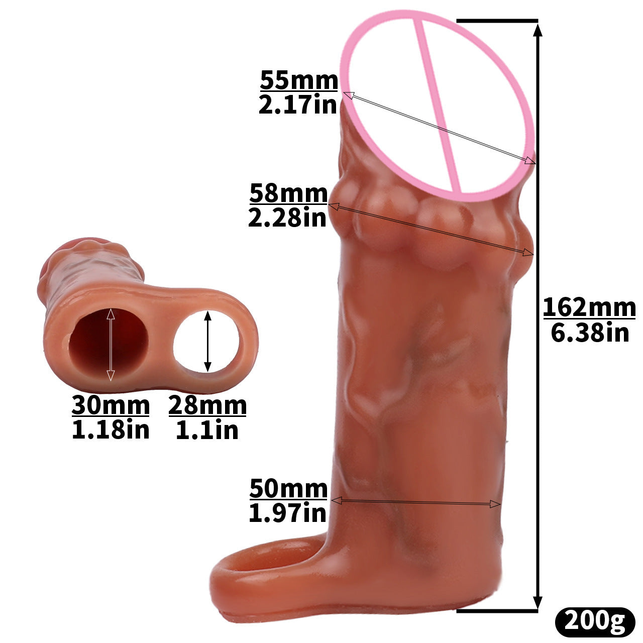 Silicone Single Ring Bead Set - Multiple Variations with Ejaculation and Head Opening Options