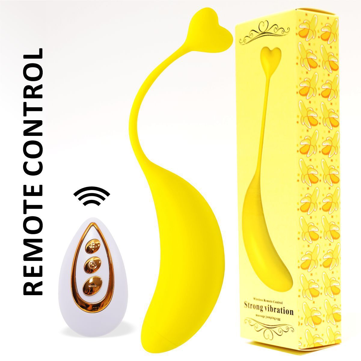 Fruit Banana APP Remote Control Vibrating Wearable Plug – 12 Frequency Strong Shock Device