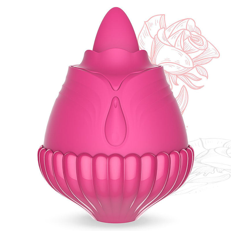 Rose Red & Grass Green Electric Tongue Licking Teaser for Women - Clitoral Masturbation Device
