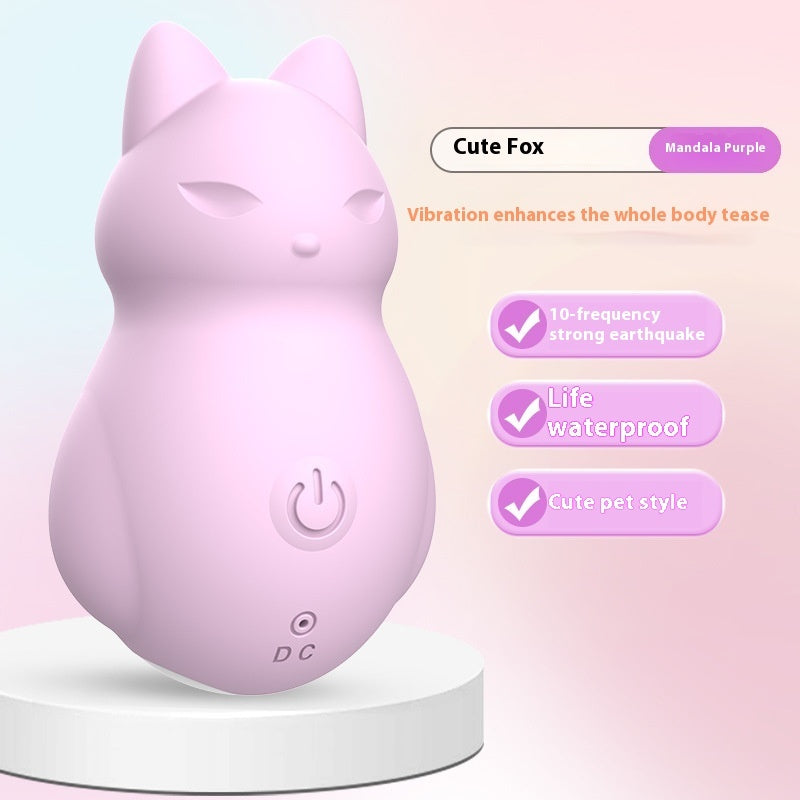 Adorable fox-shaped vibrator in soft mandala purple, featuring 10-frequency strong vibrations, waterproof functionality, and a playful pet-style design. This cute and discreet massager is perfect for whole-body teasing, offering a charming blend of fun aesthetics and powerful stimulation.