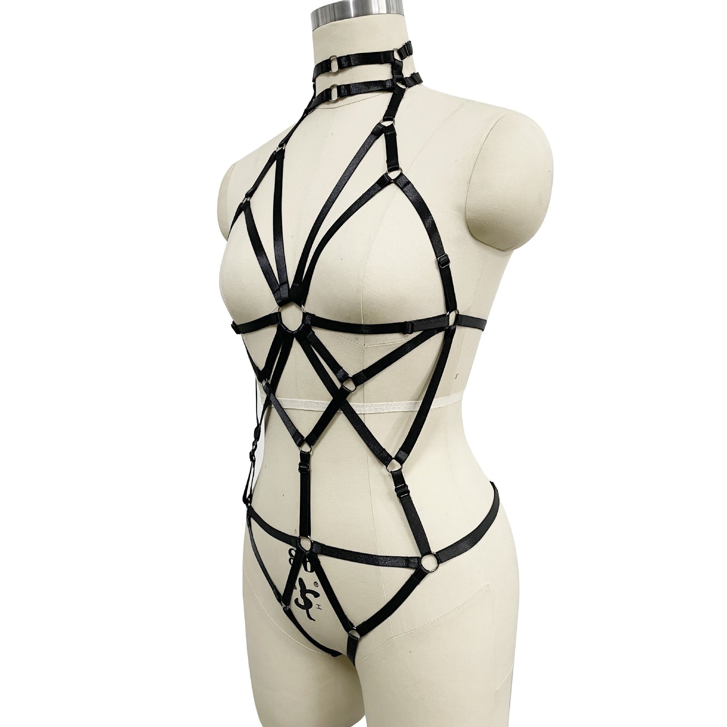 Adjustable Body Binding Underwear – Seductive Black Harness Suit for Mature Style