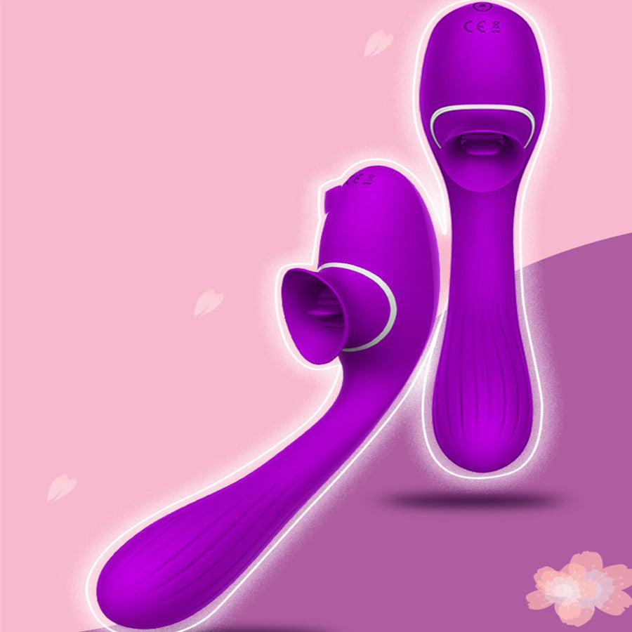 Curved Tongue-Licking Vibrator for Women – 10 Vibration & Licking Modes, Rechargeable
