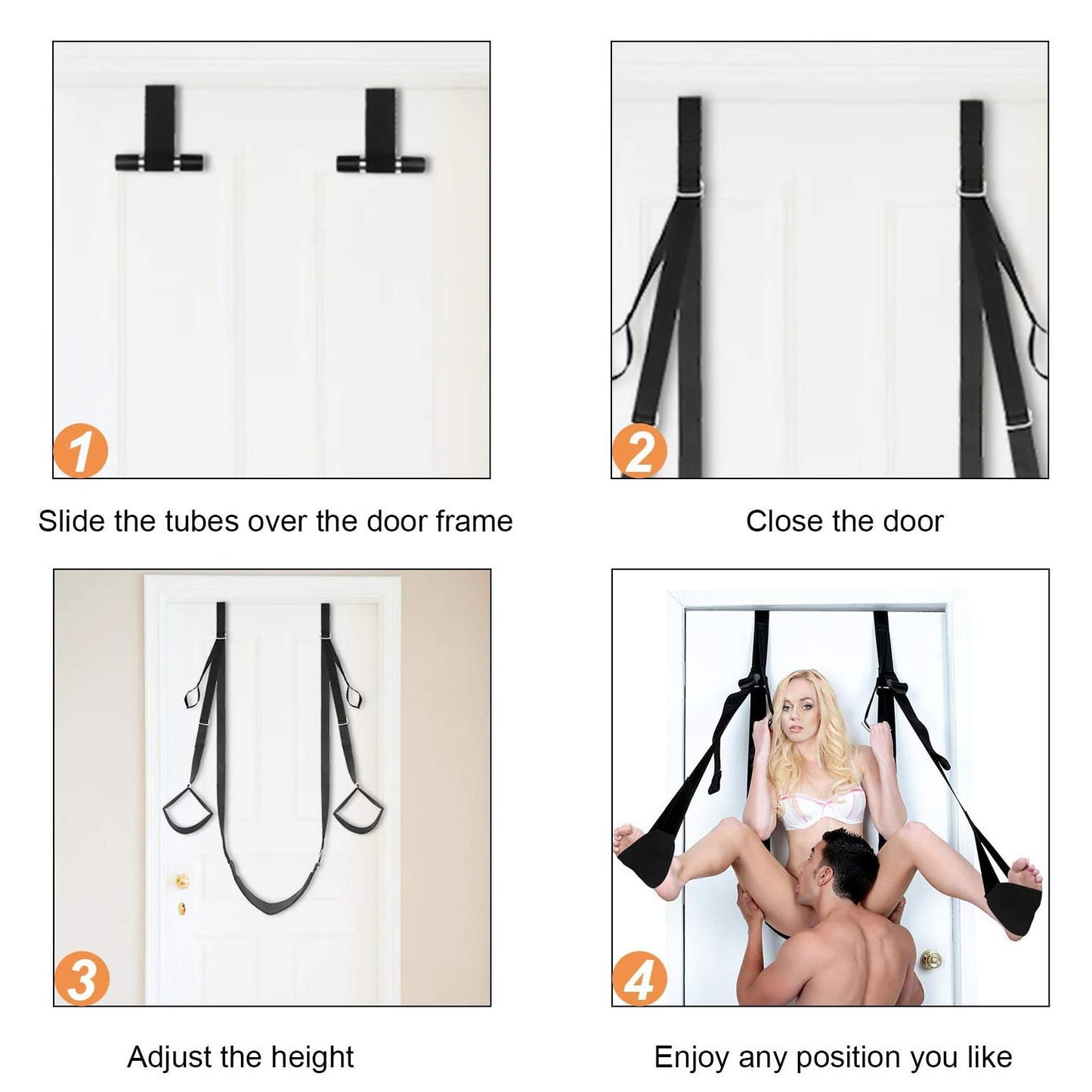 Couple's Leg Split Swing Restraint with Cushion - Black Rocking Supplies