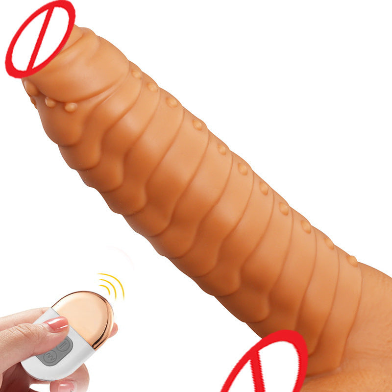 Telescopic Vibrating Dildo with Heating Function and Remote Control - Liquid Silicone Masturbation Device in Multiple Colors
