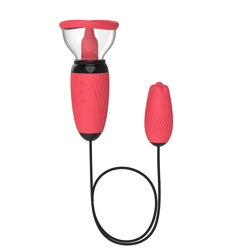 Multi-Frequency Sucking Vibration Breast Massager – Double Tongue Licking Jump Egg