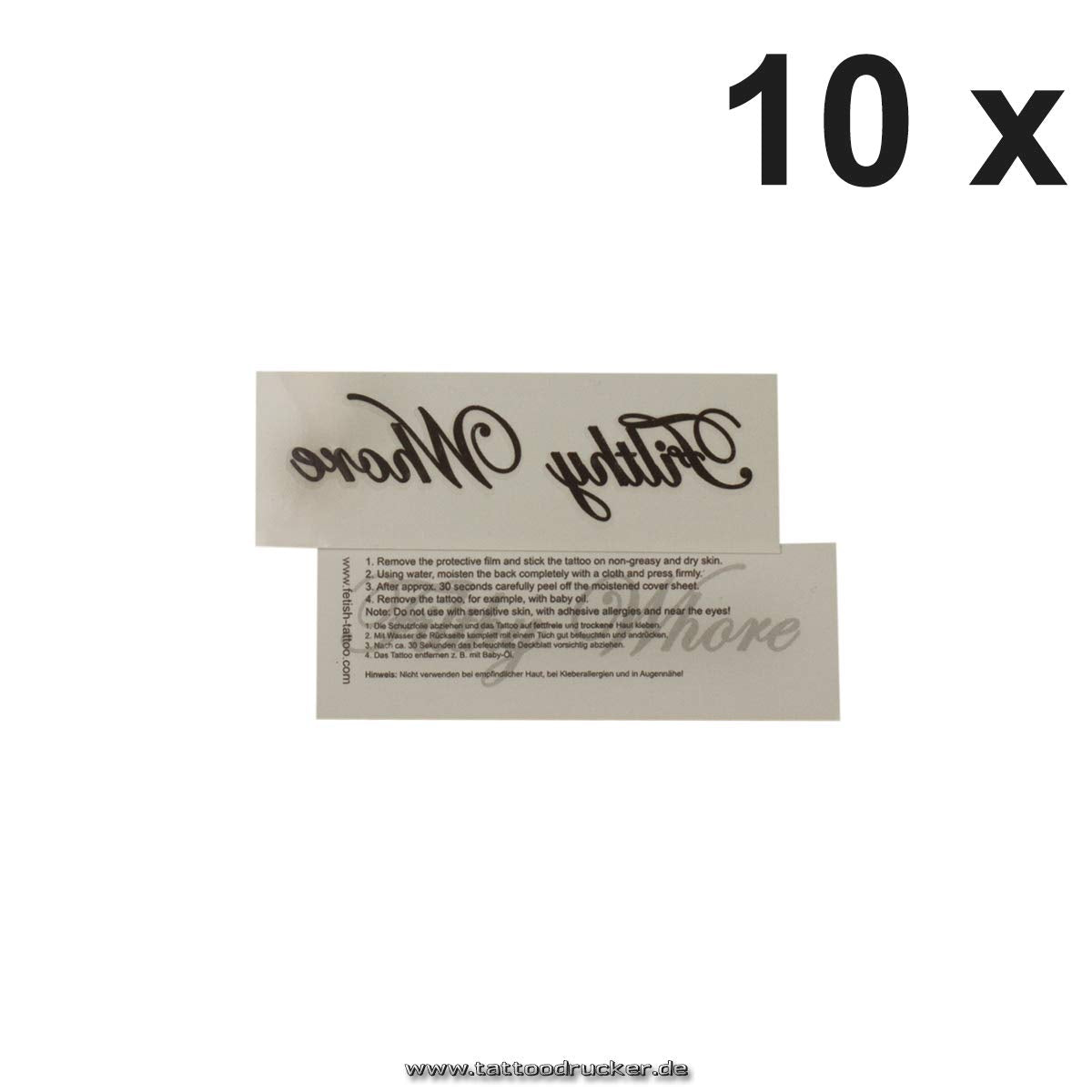 10 x Filthy Whore - Lettering in black - Sexy Kinky Fetisch Tattoo (10)