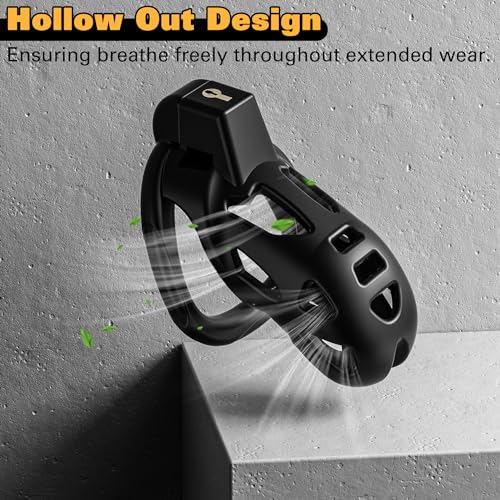 Male Chastity Cage, Large Chastity Device with 3 Sizes Rings and Invisible Lock for Man Penis Exercise Bondage Gear & Accessories Lightweight Adult Sex Toys