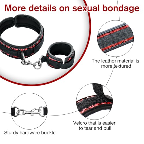 Sex Bondage Wrist & Thigh Cuffs BDSM Restraints Set, Sex Toys for Women with Adjustable Leg Straps Handcuffs for Couple Beginner SM Game Play