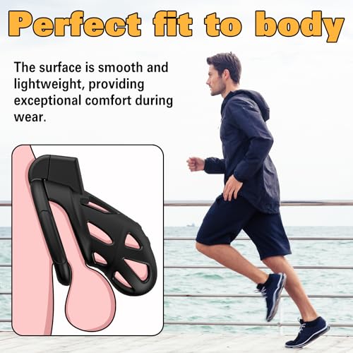 Male Chastity Cage, Large Chastity Device with 3 Sizes Rings and Invisible Lock for Man Penis Exercise Bondage Gear & Accessories Lightweight Adult Sex Toys
