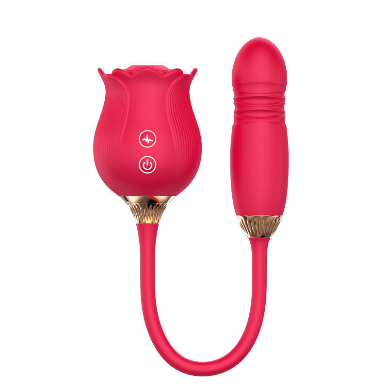 Rose Suction Telescopic Vibrator – Multi-Function Pleasure for Women
